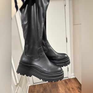 Aldo Black Platform Boots Size 6